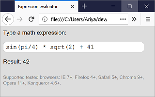 Evaluator screenshot